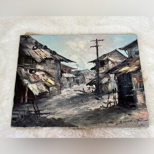 Vintage 1975 Post-Impressionism Canvas Painting Signed & Dated by Artist 16”X12”